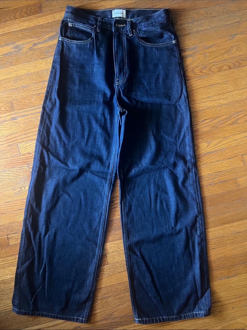 Everlane Wide-Leg high rise Jeans in Dark Blue